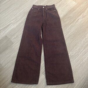 Urban Outfitters BDG Women High Rise &  Wide Leg Corduroy Pants in Brown Size 24